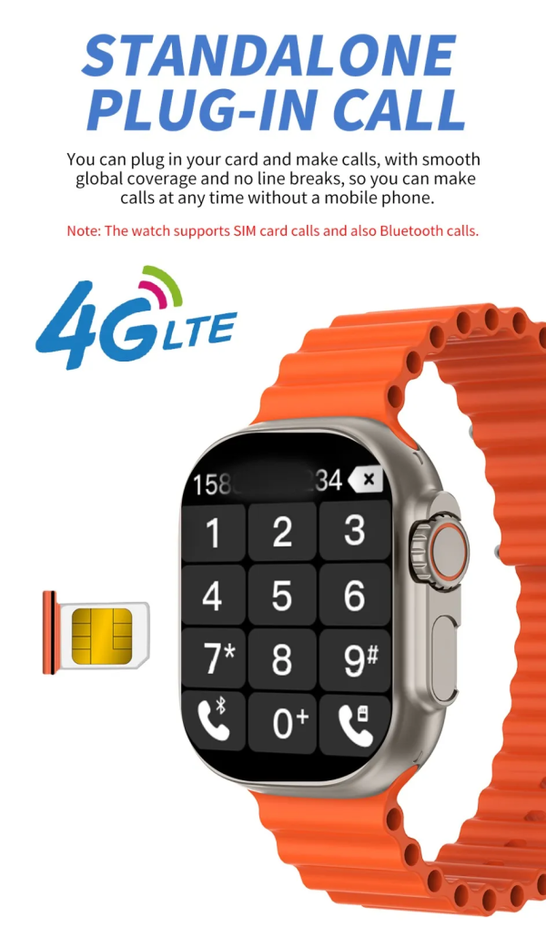 Pro 4g Smartwatch With Chip + Anti-spy Camera 4g Sim Support & Bluetooth Calling