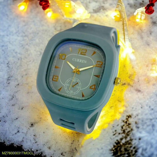 Trendy Everyday Wear Watch for Men – Soft Rubber Strap & Quartz