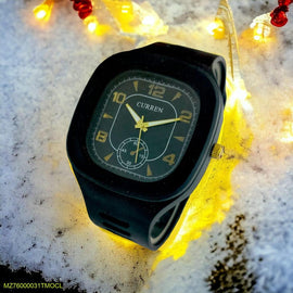 Trendy Everyday Wear Watch for Men – Soft Rubber Strap & Quartz